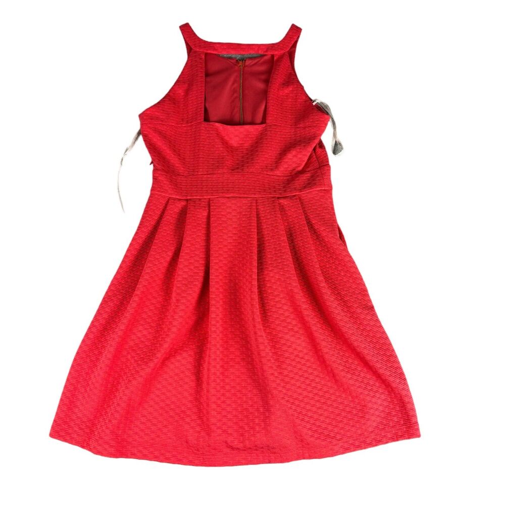 Jessica Simpson Dress Womens 6 Red Fit Flare Sleeveless Zip Up Front Wedding